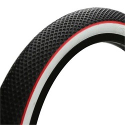 CULT X VANS Tire, Black / White Sidewall / Red Stripe, 2,40''